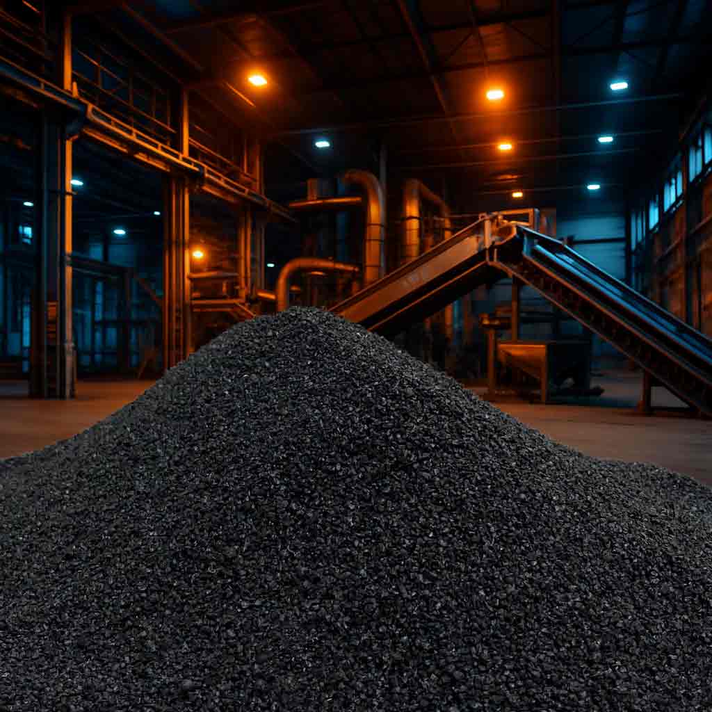 حبيبات خبث النحاس – حادة وزاويّة وسوداء اللون لعمليات السفع الرملي الصناعي