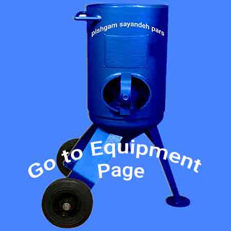 Industrial sandblasting equipment and tank setup in Iran